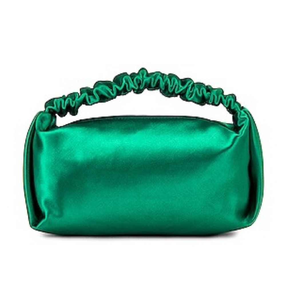 Alexander Wang Green Satin Scrunchie Bag